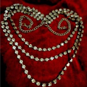 Rhinestones studded belt or dazzling belly chain M/L and adjustable for size S